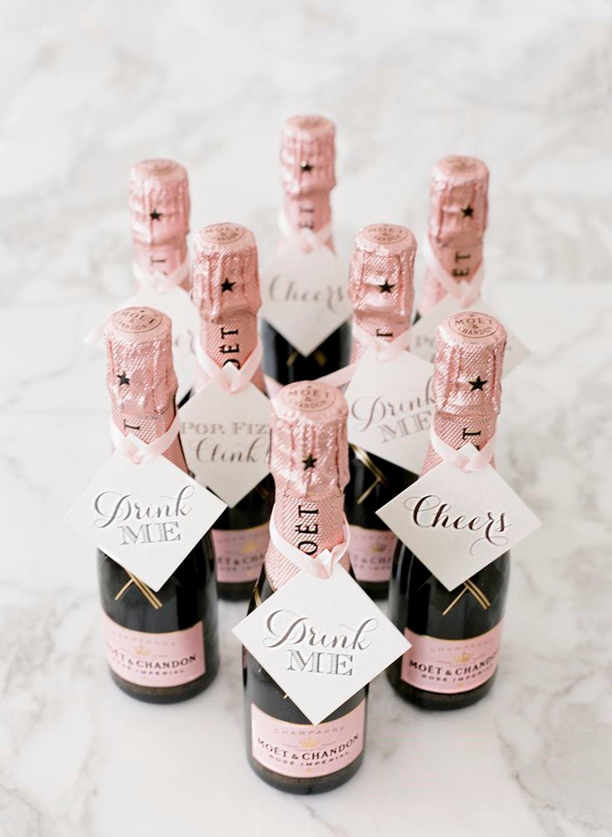 Champagne wedding favours
